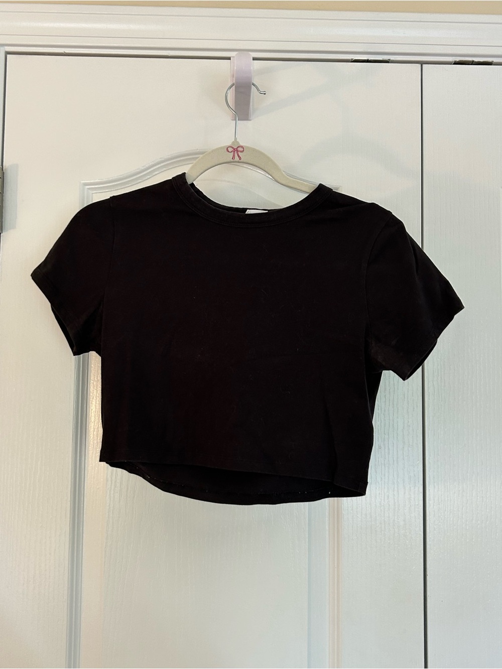 CottonOn Black Cropped Crewneck Tee - Women